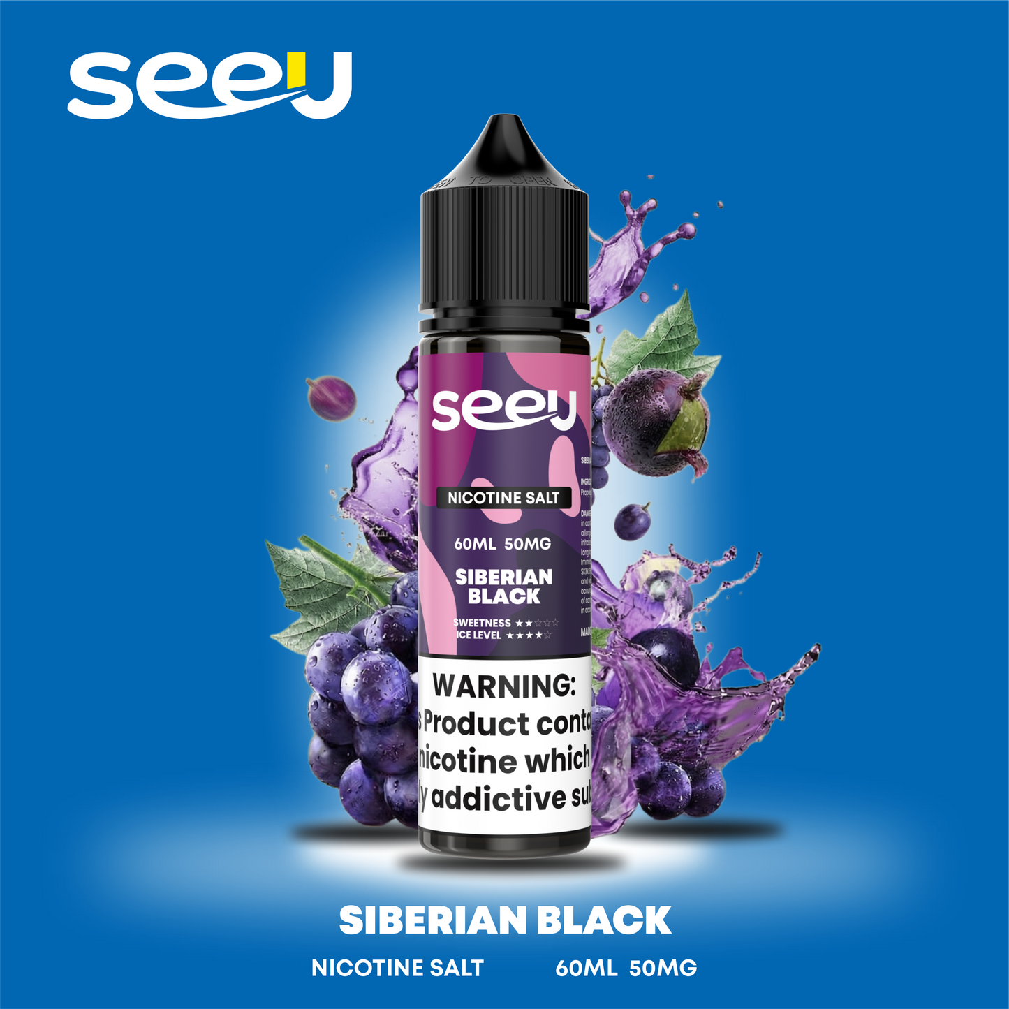 SEEU 60ml Nicotine Salt E-Liquid 50mg