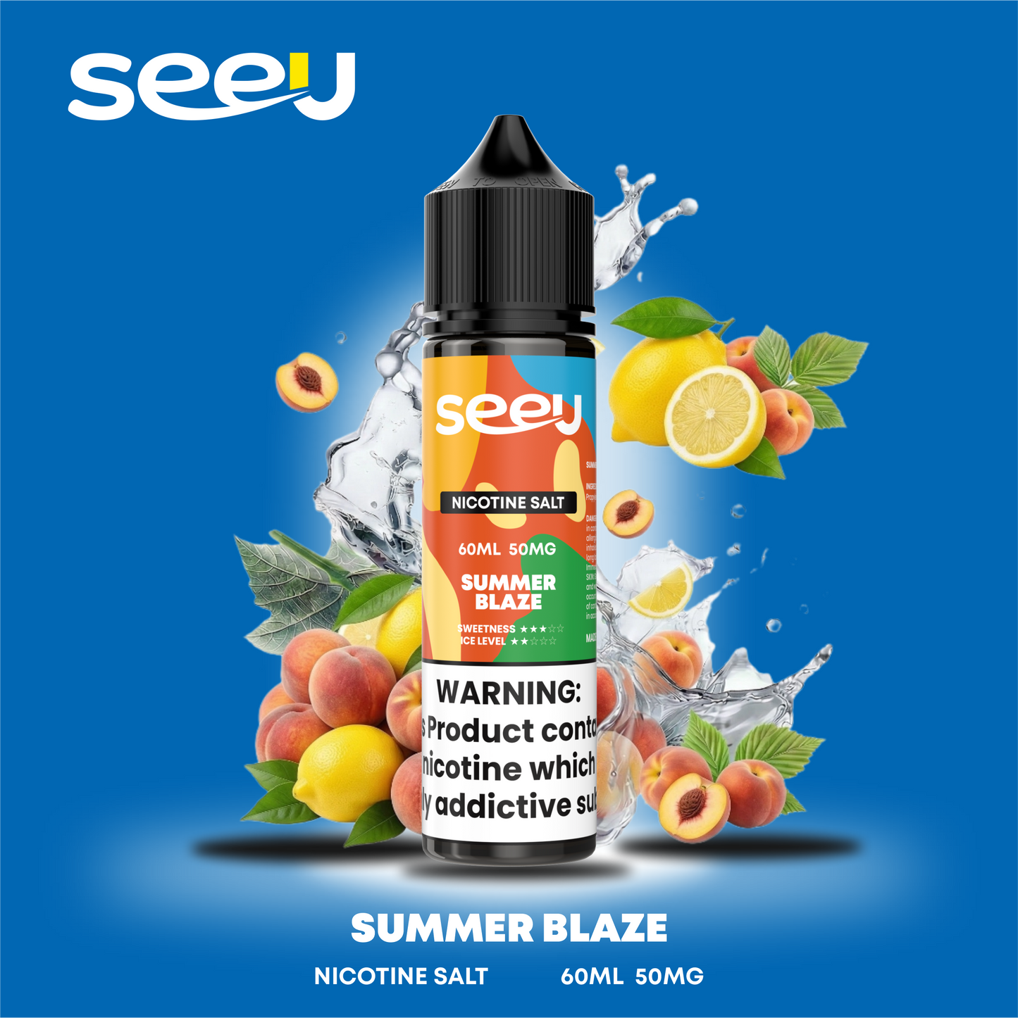 SEEU 60ml Nicotine Salt E-Liquid 50mg